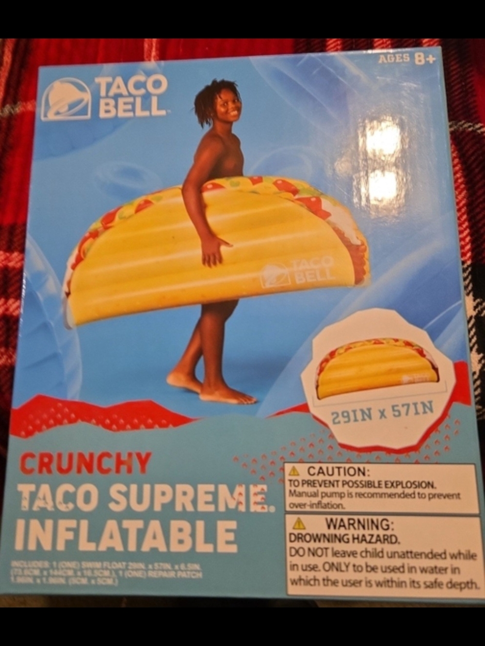 Taco Bell Crunchy Taco Inflatable Float - Yellow 196